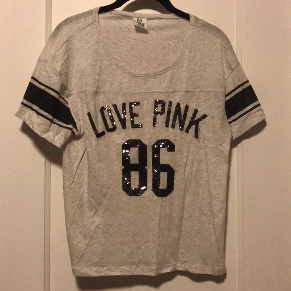 PINK Victoria's Secret Tops - Victoria’s secret pink sequins and gray top, sz S